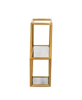 Hexagonal Glass Shelf with Metallic Accents for Modern Glam Decor