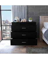 Streamdale Furniture Bethage 3-Drawer Dresser Black Wengue