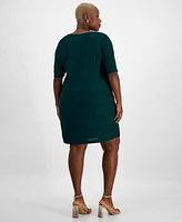 Connected Plus Zigzag Sheath Dress