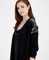 Anne Klein Women's Embellished Open-Front Cardigan