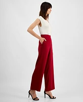 Anne Klein Women's High Rise Wide-Leg Pull-On Pants