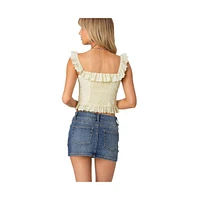 Edikted Women's Square neck ruffled corset top