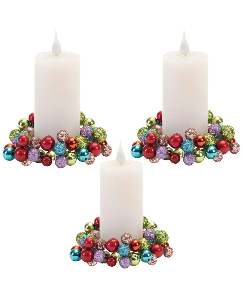 Slickblue Candle Rings Set of 3 - Perfect for Festive Holiday and Seasonal Decor