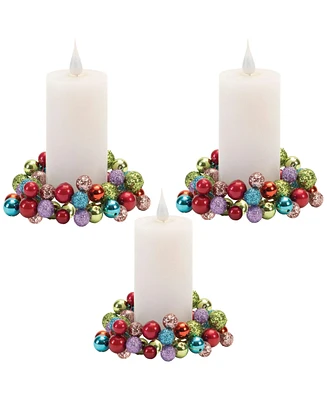 Slickblue Candle Rings Set of 3 - Perfect for Festive Holiday and Seasonal Decor