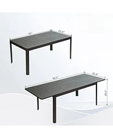 Streamdale Furniture Outdoor Expandable Metal Table for 6-8 People