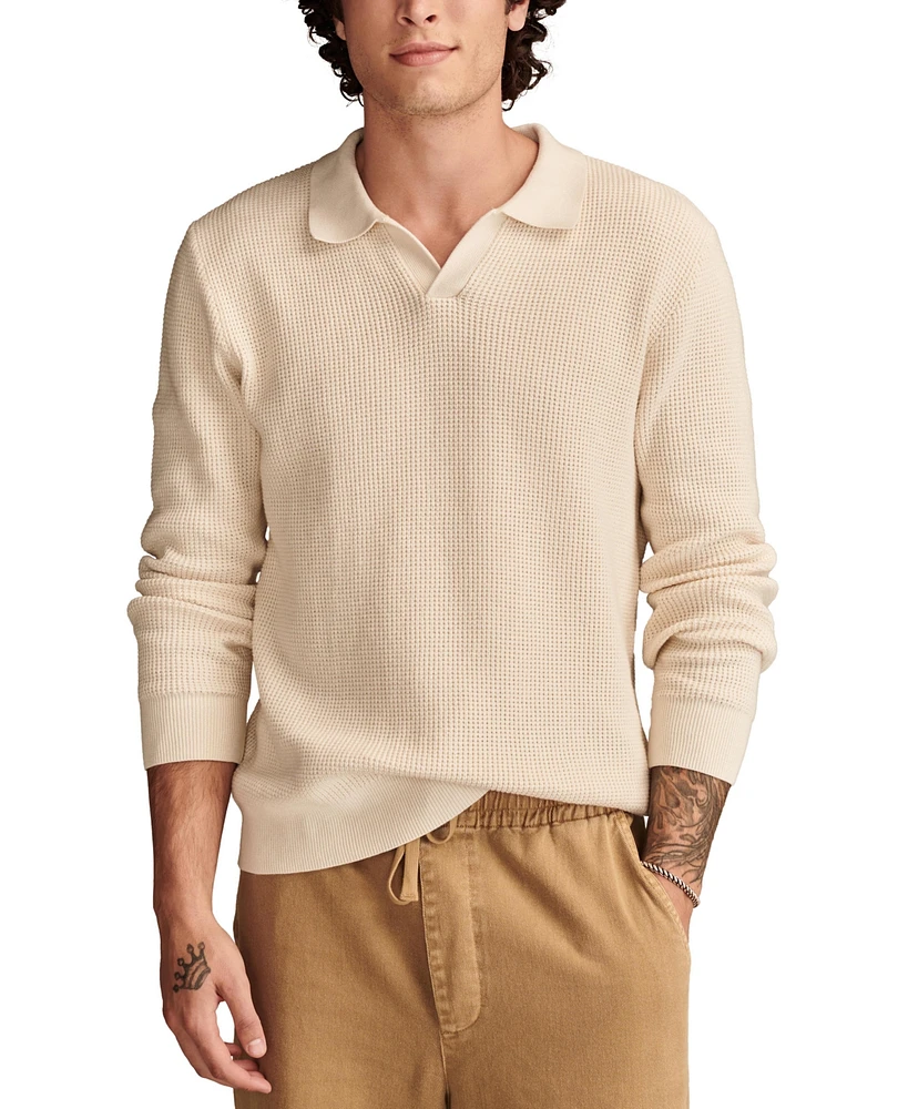 Lucky Brand Men's Johnny Collar Long Sleeve Polo Sweater