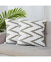 Caromio 2Pcs Chevron Embroidered Decorative Throw Pillow Covers 18" x