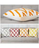 Caromio 2Pcs Chevron Embroidered Decorative Throw Pillow Covers 18" x