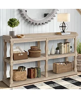 Simplie Fun Elegant 3-Tier Console Table with Ample Storage and Artistic Design