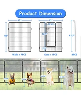 Streamdale Furniture Heavy Duty Outdoor Dog Pen for Large Dogs - 8 Panel Metal Kennel