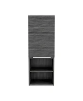 Streamdale Furniture Mila Bathroom Cabinet, Two Interior Shelves, Two External Shelves, Single Door Cabinet - Smokey Oak