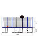 Streamdale Furniture 16FT Trampoline With Basketball Hoop Pump And Ladder(Inner Safety Enclosure) With Soccer Goal