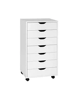 Sugift 7-Drawer Chest Storage Dresser Floor Cabinet Organizer with Wheels