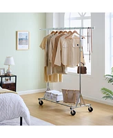 Streamdale Furniture Adjustable and Extendable Heavy Duty Rolling Clothes Rack, Easy Assembly