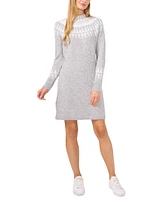 CeCe Women's Fair Isle Long-Sleeve Sweater Dress