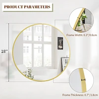 Homlux Round Wall Mounted Mirror 18"x18" in Black