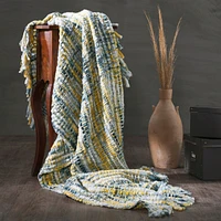 Ihi Home Chunky Hand Knit Throw Blanket I 50"x 70" I Olive Green