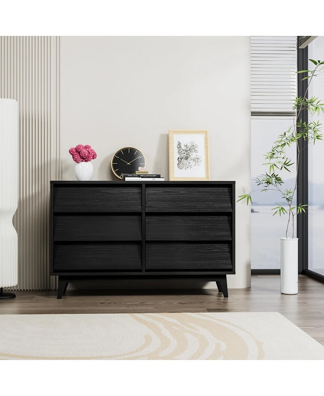 Streamdale Furniture 6 Drawer Double Dresser Features Vintage-style and Bevel Design | Arden Fair Streamdale Furniture 6 Drawer Double Dresser Features Vintage-style and Bevel Design | Arden Fair