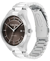 Calvin Klein Men's Iconic Automatic Sliver Stainless Steel Bracelet Watch 40mm