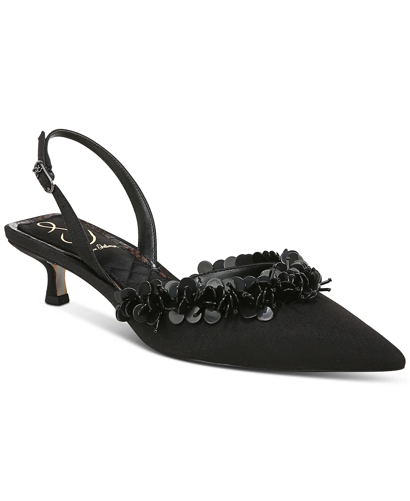 Sam Edelman Women's Trent Embellished Slingback Kitten-Heel Pumps