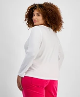 On 34th Trendy Plus Size Scoop-Neck Top, Created for Macy's