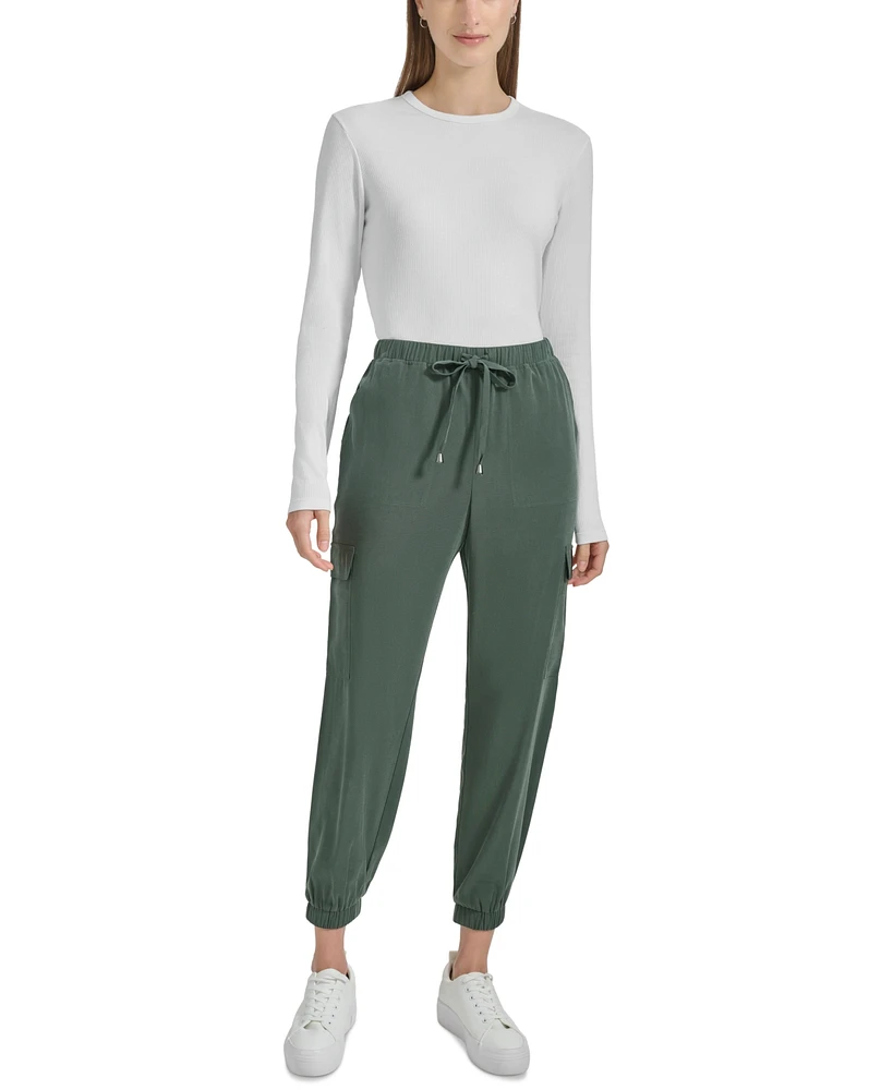 Marc New York Women's Woven Pull-On Cargo Pants