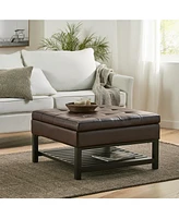 Finn Bonded Leather Ottoman With Storage And Rack