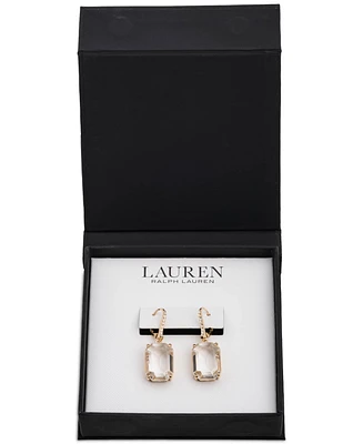 Lauren Ralph Gold-Tone Stone & Crystal Leverback Drop Earrings