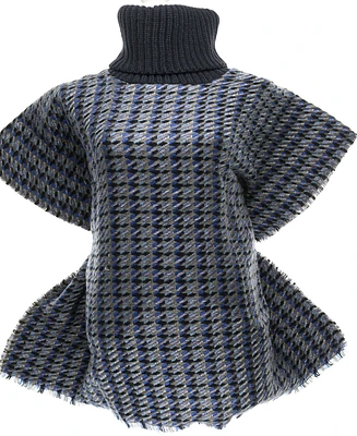 Fraas Women's Twill Check Cowlneck Poncho