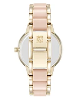 Anne Klein Women's Quartz Iridescent Acetate and Gold-Tone Alloy Metal Bracelet Watch, 37mm - Iridescent/Gold