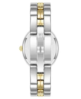 Anne Klein Women's Quartz Minimalist Oval Two-Tone Alloy Metal Bracelet Watch, 26mm - Silver-Tone/Gold