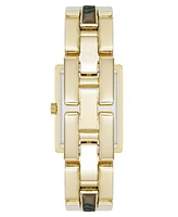 Anne Klein Women's Quartz Abalone Gemstone Accented Gold-Tone Alloy Metal Bracelet Watch, 21mm - Green/Blue/Gold