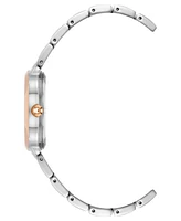 Anne Klein Women's Quartz Minimalist Oval Silver-Tone and Rose Gold-Tone Alloy Metal Bracelet Watch, 26mm