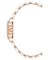 Anne Klein Women's Quartz Crystal Embellished Rose Gold-Tone Alloy Metal Bracelet Watch, 26mm