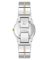 Anne Klein Women's Quartz Faceted Crystal Bezel Two-Tone Alloy Metal Watch, 32mm