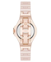 Anne Klein Women's Quartz Pink Ceramic Bracelet Watch, 30mm
