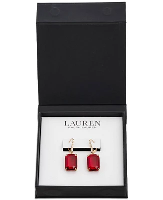 Lauren Ralph Lauren Gold-Tone Stone & Crystal Leverback Drop Earrings