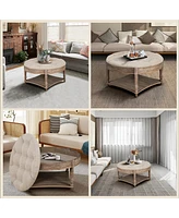 Streamdale Furniture Round Tufted Ottoman: Style, Storage, Comfort