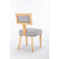 T-Back Riveted Dining Chair with Adjustable Mat (Set of 2)