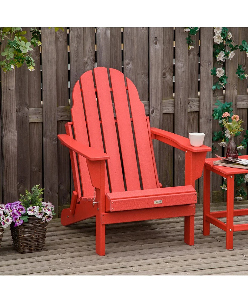 Simplie Fun Outdoor Red Folding Adirondack Chair