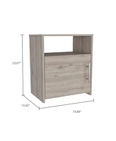 Simplie Fun Nightstand Cuarzz, One Cabinet, Light Gray Finish