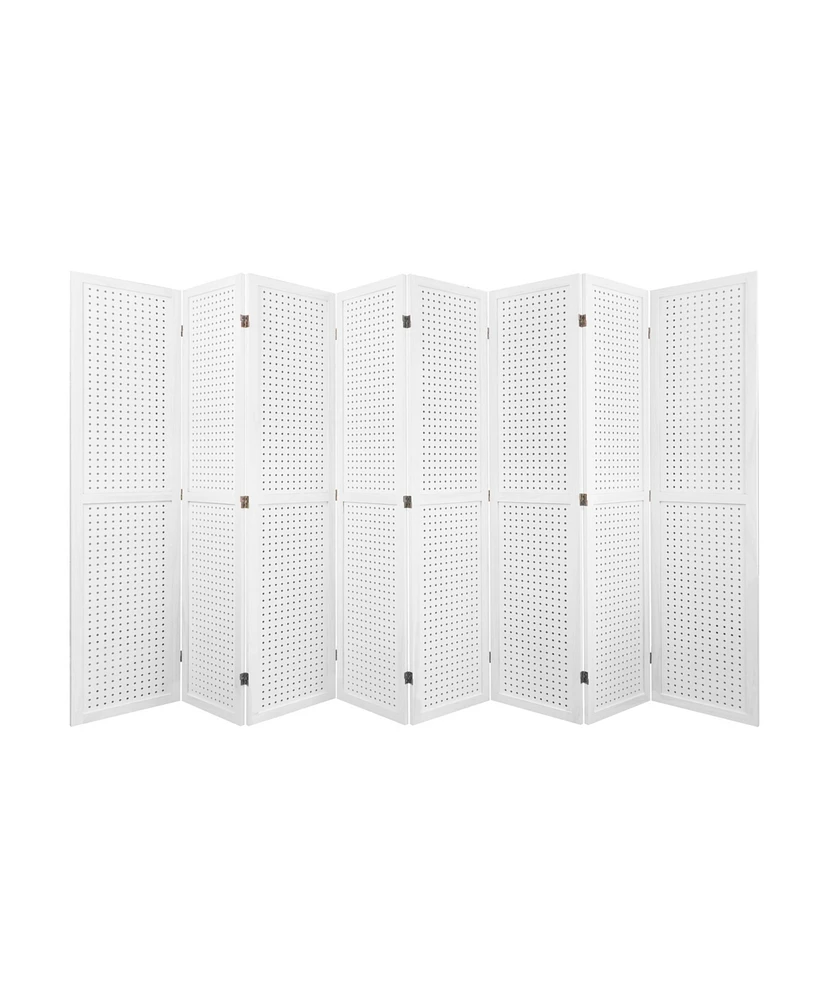 Streamdale Furniture 8-Panel Pegboard Room Divider for Privacy, Display, and Organization