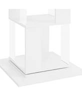 Streamdale Furniture 5-Tier Rotating Bookshelf with Acrylic Shelves and Anti-Toppling Base