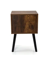 Streamdale Furniture Mid Century Nightstands with Drawer - Rustic Brown