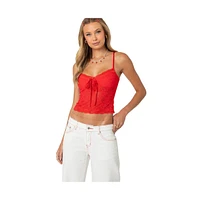 Edikted Women's Cami sheer lace tank top