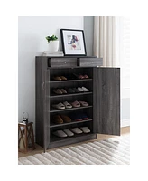 Streamdale Furniture Shoe Cabinet Distressed Grey