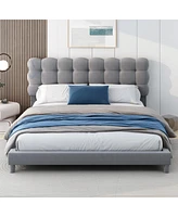 Streamdale Furniture Full Upholstered Platform Bed With Soft Headboard