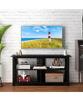 Gymax Modern Entertainment Center Farmhouse Tv Stand for Tv's up to 55''w/ Open Shelves White