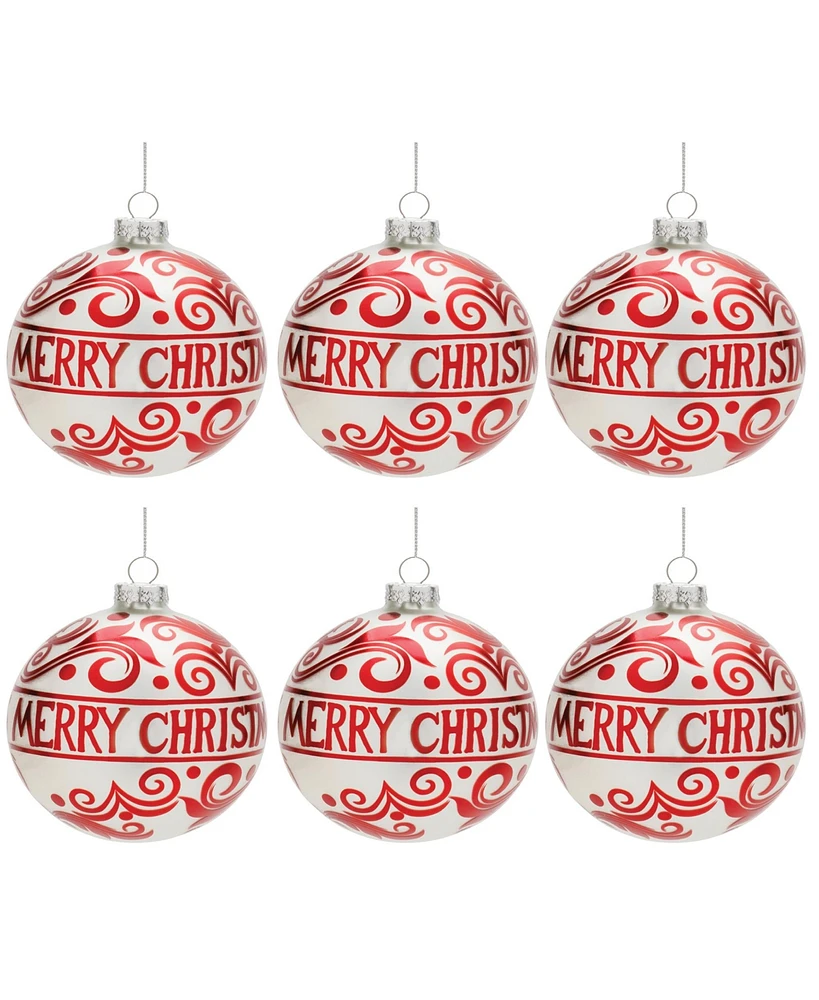 Slickblue Beautiful Ball Christmas Ornaments for Festive Holiday Decorating (Set of 6)