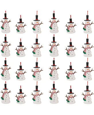 Slickblue Set of 24 Snowman Ornaments for Festive Holiday Decor